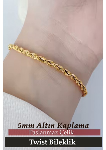 5 ml Altın Kaplama Twist Bileklik Sevgililer Kadınlar Babalar Öğretmenler Günü Hediyesi fiyatları