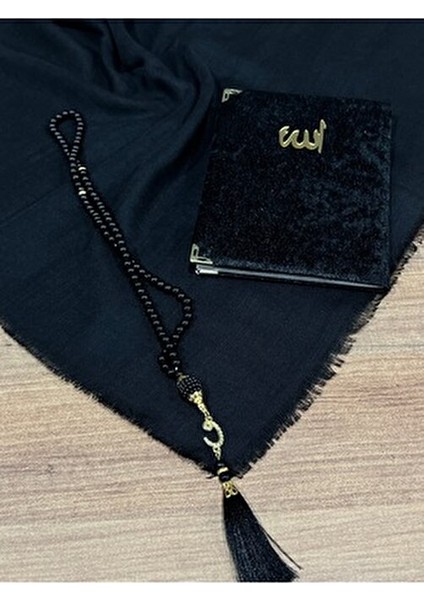 3'lü Hediyelik, Çeyizlik, Mevlütlük, Bohçalık ,gelin Bohçası Flamlı Namaz Örtüsü Yasin Tesbih Seti