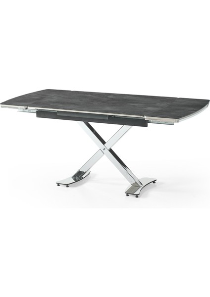 Diamond Açılır Masa Takımı – Siyah Mermer - Krom Ayak 4 Sandalyeli, 80 x 120 / 180 cm indirimleri