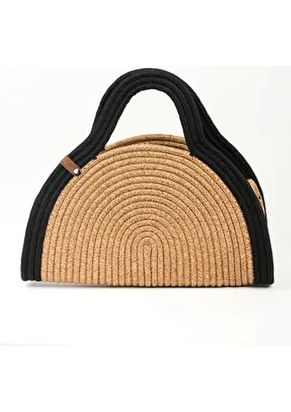 Mia Hasır Jüt Clutch Çanta