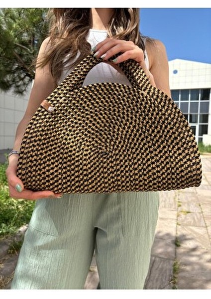 Mia Hasır Jüt Clutch Çanta