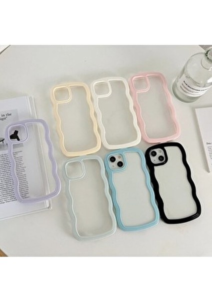 Apple Iphone 13 ve 14 Uyumlu Kenarı Renkli Dalgalı Darbe Önleyici Şeffaf Silikon Kılıf indirimleri