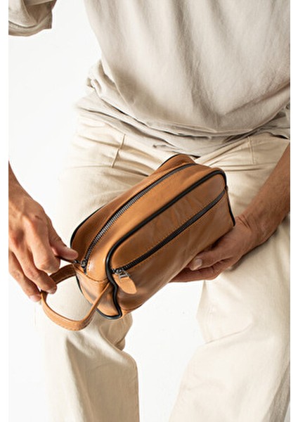 Yüksek Kalite Hakiki Deri Erkek El ve Tıraş Çantası fırsatları