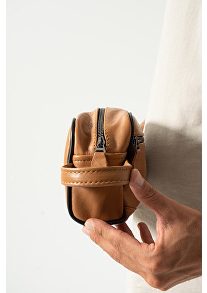 Yüksek Kalite Hakiki Deri Erkek El ve Tıraş Çantası indirimleri