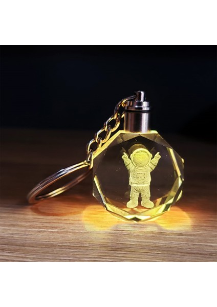 Tasarımlı Renk Değiştiren Işıklı Kristal Anahtarlık – 10 cm