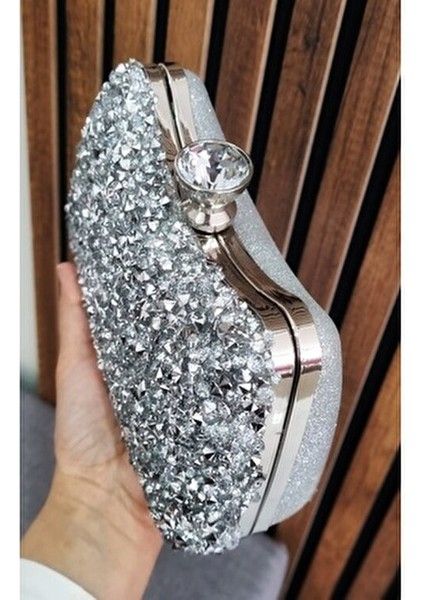 Abiye Iri Taşlı Çanta