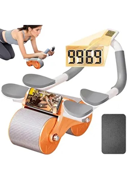 Dijital Ekranlı Çek Bırak Spor Aleti - Dirsek Destekli Mekik Aleti - Karın Egzersiz Aleti