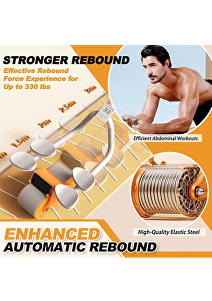 Dijital Ekranlı Çek Bırak Spor Aleti - Dirsek Destekli Mekik Aleti - Karın Egzersiz Aleti