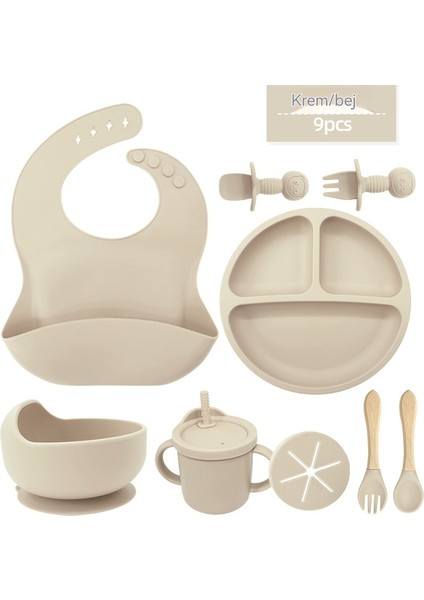 Bebek Silikon Tabak ve Çatal Kaşık Seti Altı Parça (Yurt Dışından)