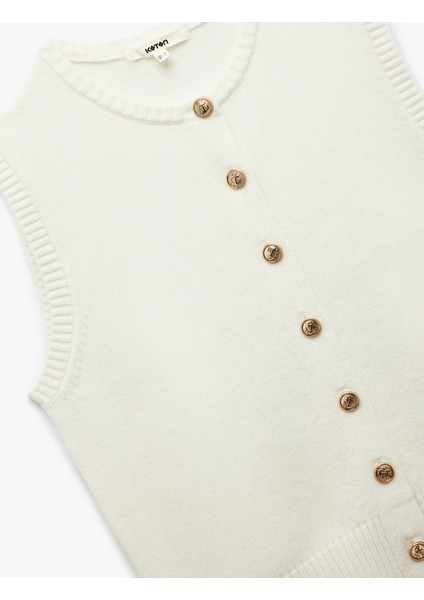 Kolsuz Bisiklet Yaka Düğmeli Triko Yelek indirimleri