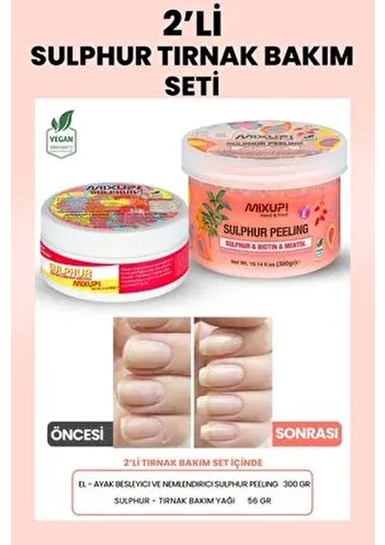 Sulphur Tırnak Bakım Seti Tırnakların Sağlıklı Uzamasına Yardımcı 2 Adet