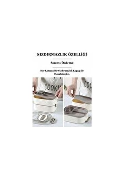 Iki Katlı - Sos Kaseli - Paslanmaz Çelik Kolay Kilitlenir Sefer Tası – 1000 ml indirimleri