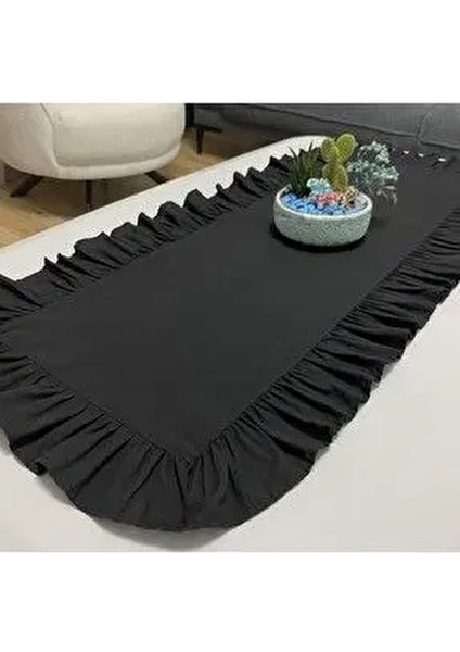 Home Pamuk Polyester Fırfırlı Runner 40X110 cm