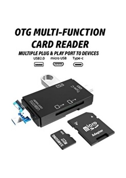 USB / Type-C / Mikro USB Kart Okuyucu 128 GB Kapasiteli 6 In 1 Yüksek Hızlı Veri Aktarımı modelleri