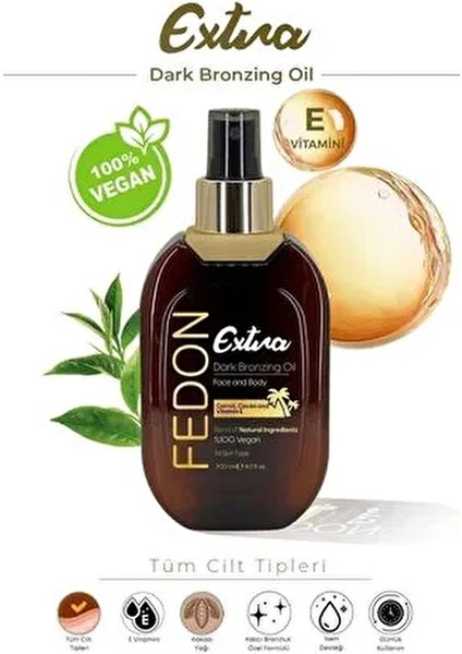 Ekstra Koyu Bronzlaştırıcı E Vitamini Kakao Içerikli Dark Extra Bronzing Oil 200 ml