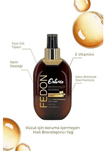 Ekstra Koyu Bronzlaştırıcı E Vitamini Kakao Içerikli Dark Extra Bronzing Oil 200 ml fırsatları