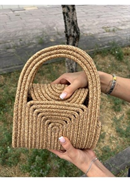 Soft Mini Jüt Hasır Portföy Clutch El Çantası Doğal Şıklık ve Hafif Tasarım modelleri