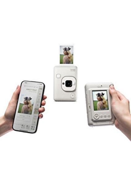 Instax Mini Liplay Hybrid Misty White Fotoğraf Makinesi 10'lu Film Albüm ve Deri Kılıf Hediye Seti indirimleri