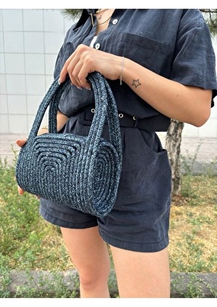 Soft Mini Jüt Hasır Portföy Clutch El Çantası Doğal Doku ile Yaz Modası fiyatları