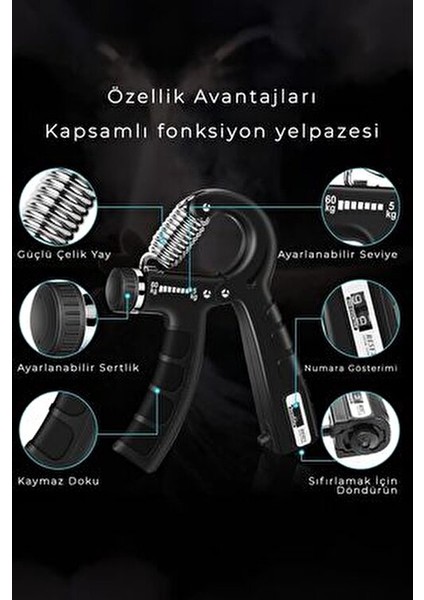 El Yayı Siyah Renkte Evde Pratik Egzersiz Yapma Aleti Fitness Spor Eldiveni Bilek Güçlendirici fırsatları