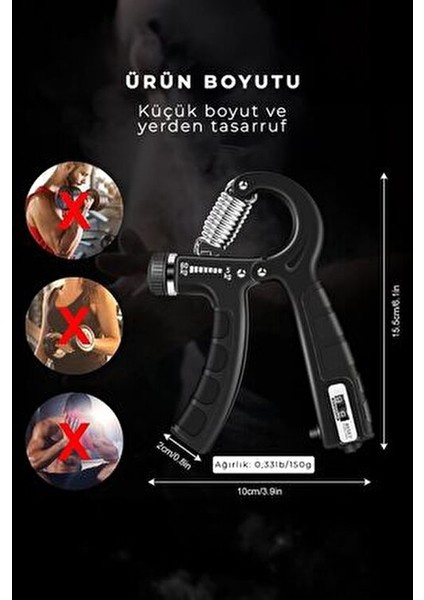 El Yayı Siyah Renkte Evde Pratik Egzersiz Yapma Aleti Fitness Spor Eldiveni Bilek Güçlendirici indirimleri