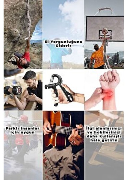 El Yayı Siyah Renkte Evde Pratik Egzersiz Yapma Aleti Fitness Spor Eldiveni Bilek Güçlendirici