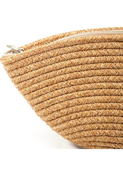 Moss Fermuarlı Hasır Jüt Vegan Clutch Çanta Düz Desenli Şık ve Ergonomik Tasarım modelleri