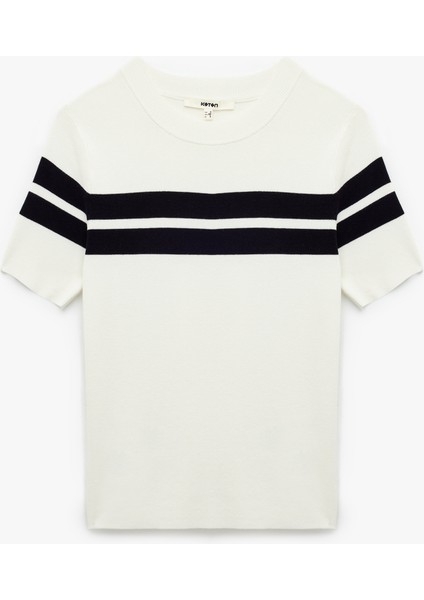 Viskon Kumaş Kısa Kollu Bisiklet Yaka Triko Sweatshirt modelleri