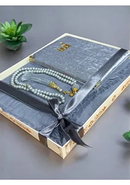 3'lü Hediyelik, Çeyizlik, Mevlütlük, Bohçalık ,gelin Bohçası Flamlı Namaz Örtüsü Yasin Tesbih Seti