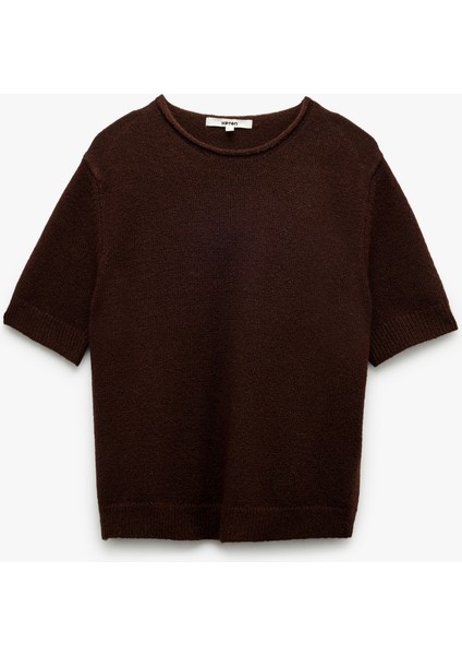 Bisiklet Yaka Kısa Kollu Triko Kazak modelleri