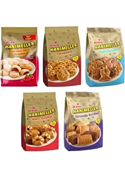 Hanımeller Çikolatalı Kurabiye 5 Li Karma Paket Lezzetli Atıştırmalık