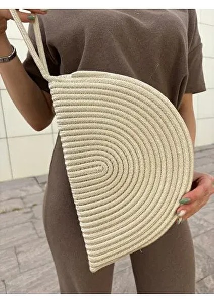 Moss Fermuarlı Hasır Clutch Çanta Ergonomik Tasarım Seyahat ve İş Kullanımı fırsatları