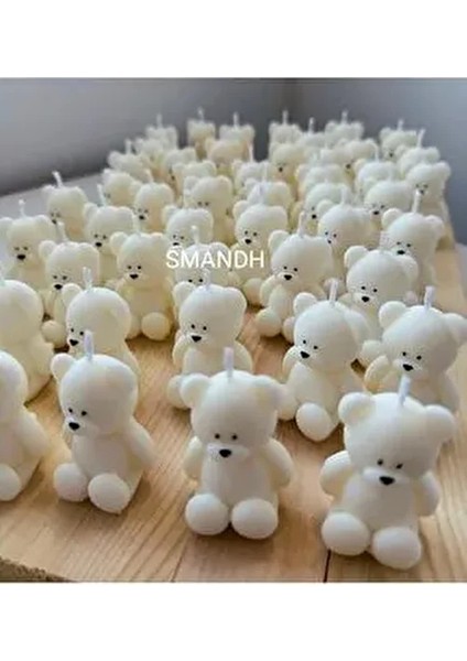 20 Adet Tatlı Beyaz Ayıcık Mum Hediyelik Söz, Düğün,nikah Şekeri, Sünnet, Doğum, Nişan, Kına