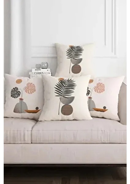 Modern Tasarım 3D Dijital Baskılı 4lü Kırlent Kılıfı