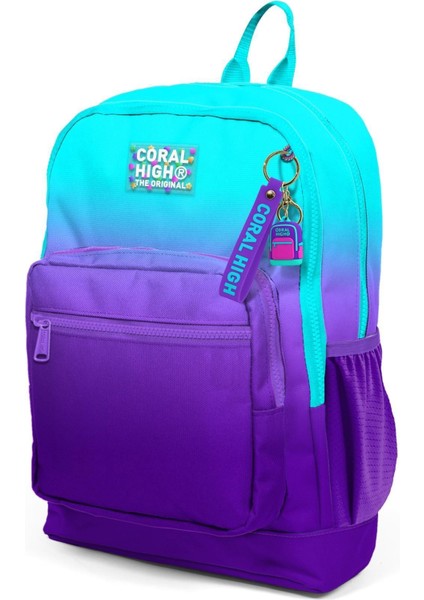 Kids Su Geçirmez Ortopedik Okul Sırt Çantası 14.4 Litre Turkuaz-Mor Geçişli, İlkokul ve Ortaokul Çocukları İçin