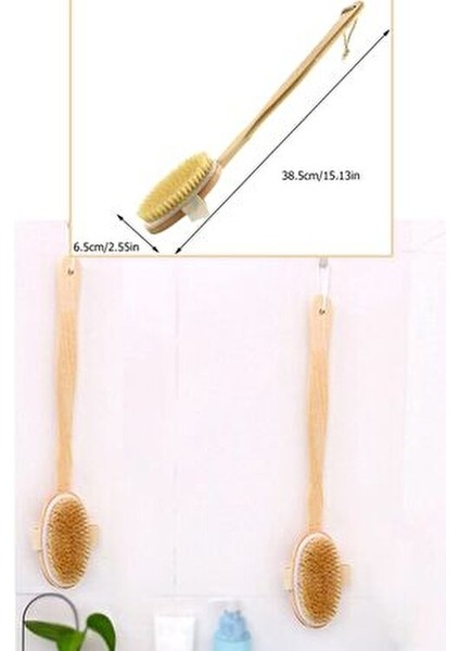 Saplı %100 Doğal At Kılı Selülit Masaj Fırçası 2 Parça Kuru Fırçalama Peeling Batık Önleme Fırçası modelleri