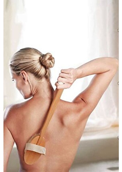 Saplı %100 Doğal At Kılı Selülit Masaj Fırçası 2 Parça Kuru Fırçalama Peeling Batık Önleme Fırçası