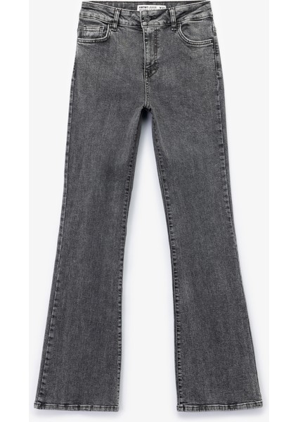 Pamuklu Normal Bel Dar Kesim Ispanyol Paça Jean Pantolon - Flare Jeans fırsatları