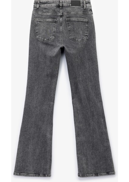 Pamuklu Normal Bel Dar Kesim Ispanyol Paça Jean Pantolon - Flare Jeans indirimleri