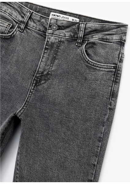 Pamuklu Normal Bel Dar Kesim Ispanyol Paça Jean Pantolon - Flare Jeans