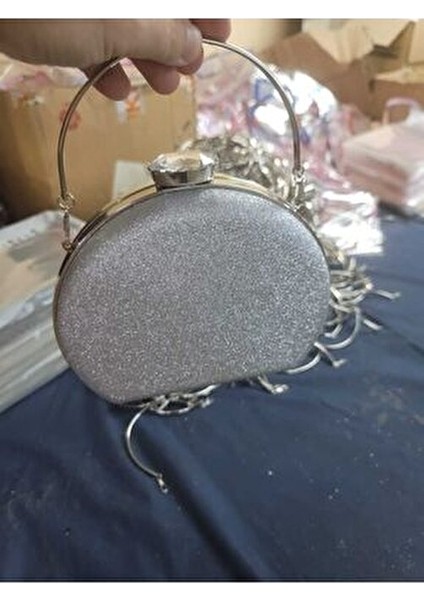 Gumus Taslı Simli Çıft Taraflı Abıye Çanta Matara fırsatları