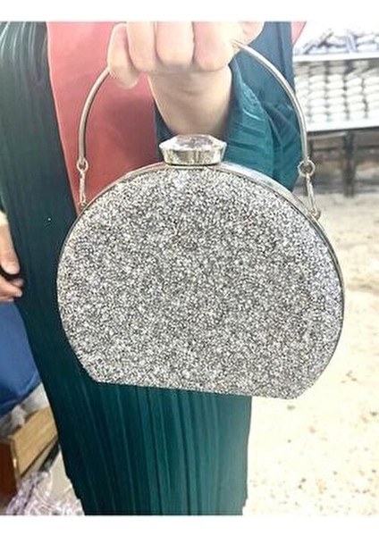 Gumus Taslı Simli Çıft Taraflı Abıye Çanta Matara indirimleri