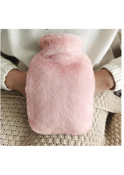 2 Adet Sıcak Su Torbası Yan Cepli Pembe Peluş Termofor 27X17X2CM 1 Litre fırsatları