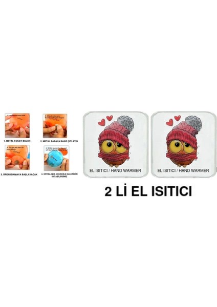 2 Adet Bereli Baykuş Cep Sobası,el Isıtıcı,sıcak Su Torbası Pvc 10X9,5CM