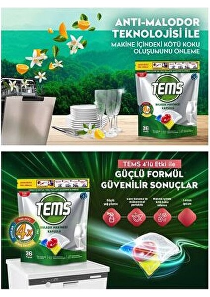 Bulaşık Makinesi Kapsül Deterjanı 36'lı x 3 Paket (108 Yıkama) fiyatları