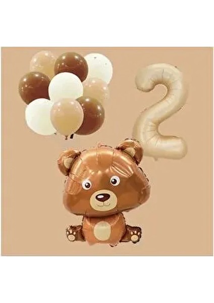 Sevimli Ayı Folyolu Yaş Balon Konsepti