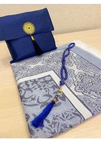 3'lü Şantuk Çantalı Hediyelik Çeyizlik Tesbih Seccade Seti