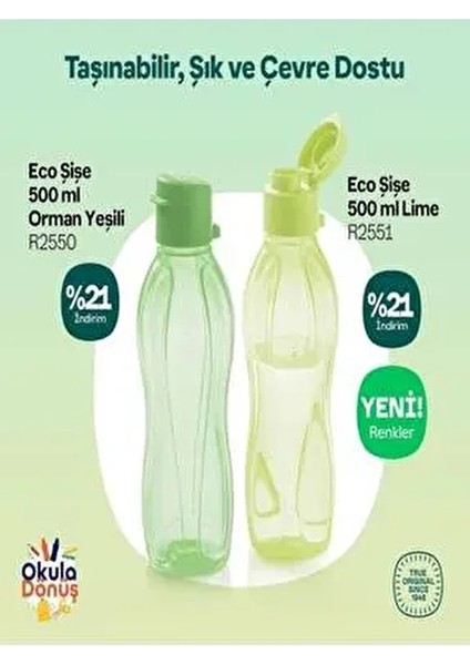 Eco 2li Şişe 500 ml Orman Yeşili ve Lime Suluk fiyatları
