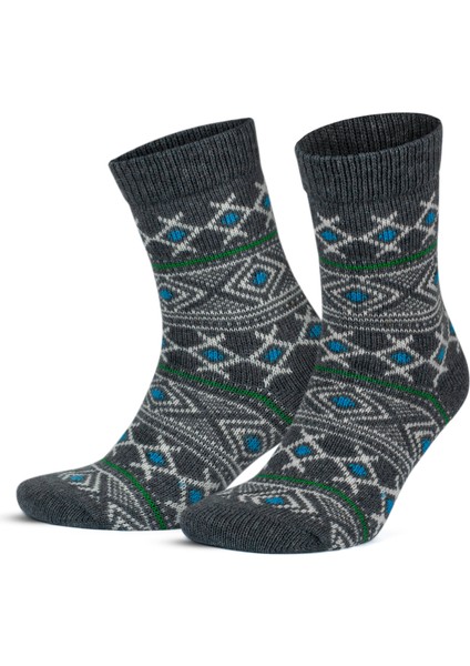 Vintage Desenli Alpaka Yünlü Termal Kışlık Kadın Çorabı 2057 fiyatları