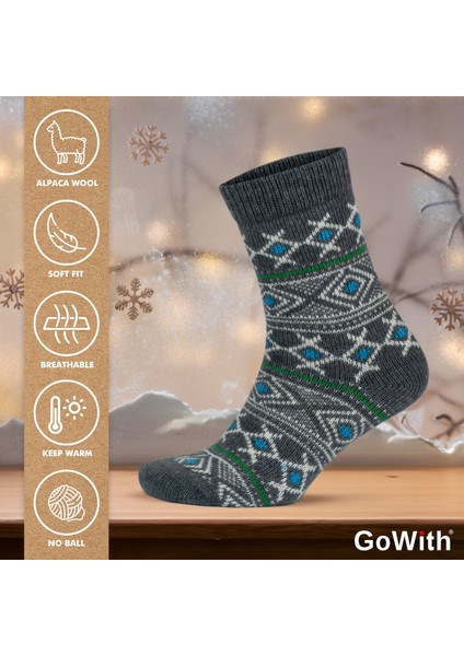 Vintage Desenli Alpaka Yünlü Termal Kışlık Kadın Çorabı 2057 modelleri